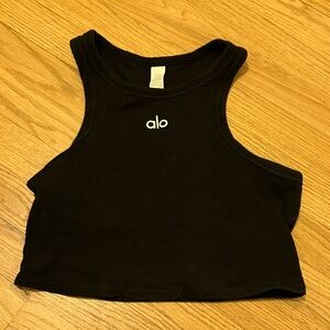 Alo Black Aspire Cropped Tank